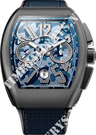 Franck Muller Vanguard Blue Camo V 45 CC DT CAMOU